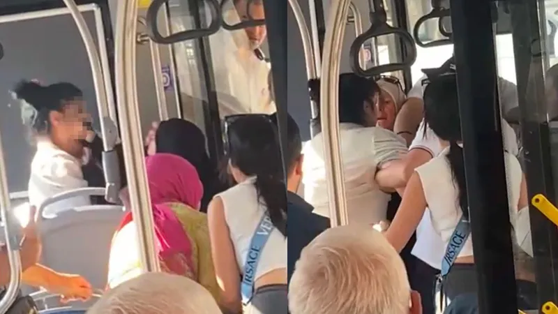 Çocuğuyla otobüse binen tesettürlü kadına hakaret eden saldırgan gözaltına alındı