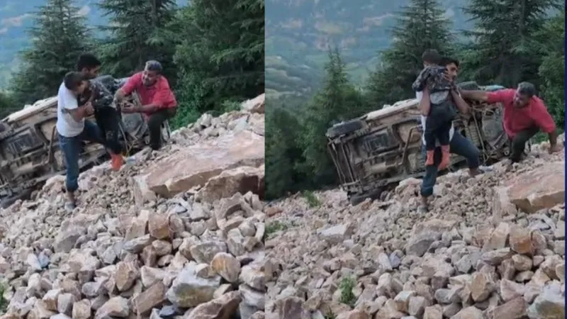 Gaziantep'te feci kaza! Yayla yolundaki araç, uçuruma düştü: 3 ölü, 1 yaralı