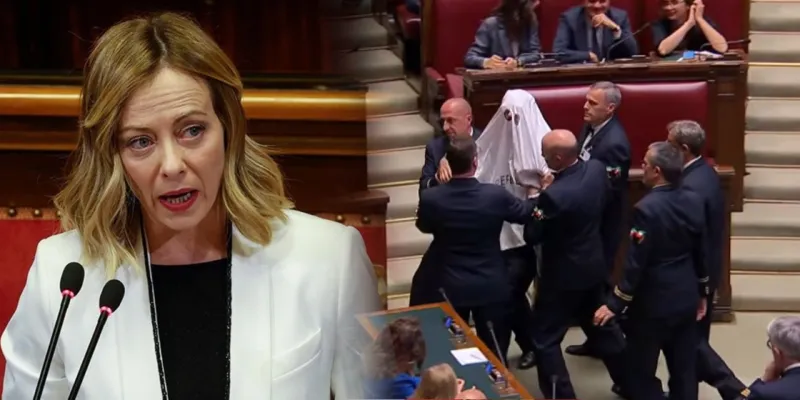 Meloni'ye Hayaletli Protesto! İtalya Meclisi Karıştı!